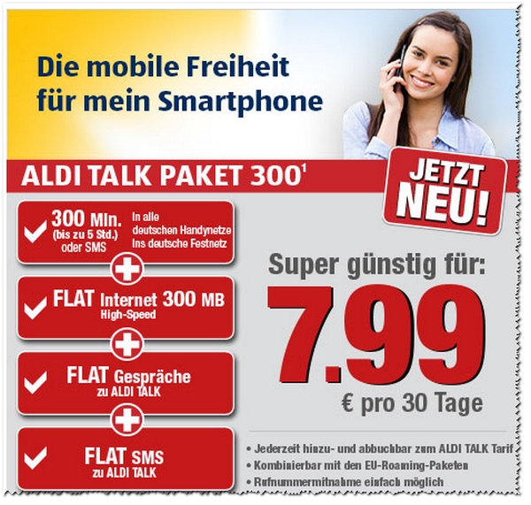 ALDI TALK Paket 300: Neue Prepaid-Option des Discounters