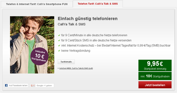 Vodafone CallYa Talk & SMS (Screenshot)