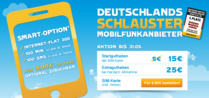Blau.de SIM-Karte mit 15 € Guthaben für 9,90 € | Prepaid-Tarife