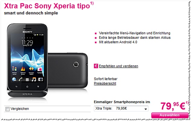 Lohnt sich das Xtra Pac Sony Xperia tipo?